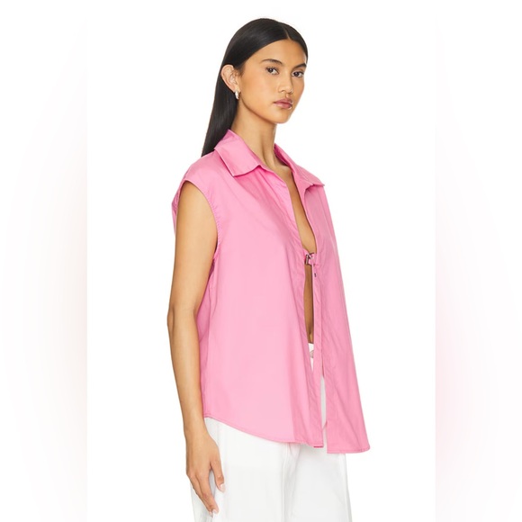 BY.DYLN ANDI Sleeveless Shirt Cotton Top PINK REVOLVE Size Smalll - Picture 2 of 4